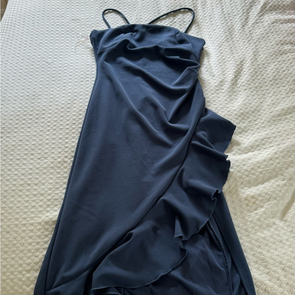 Emerald Sundae Blue Asymmetrical Slip Dress